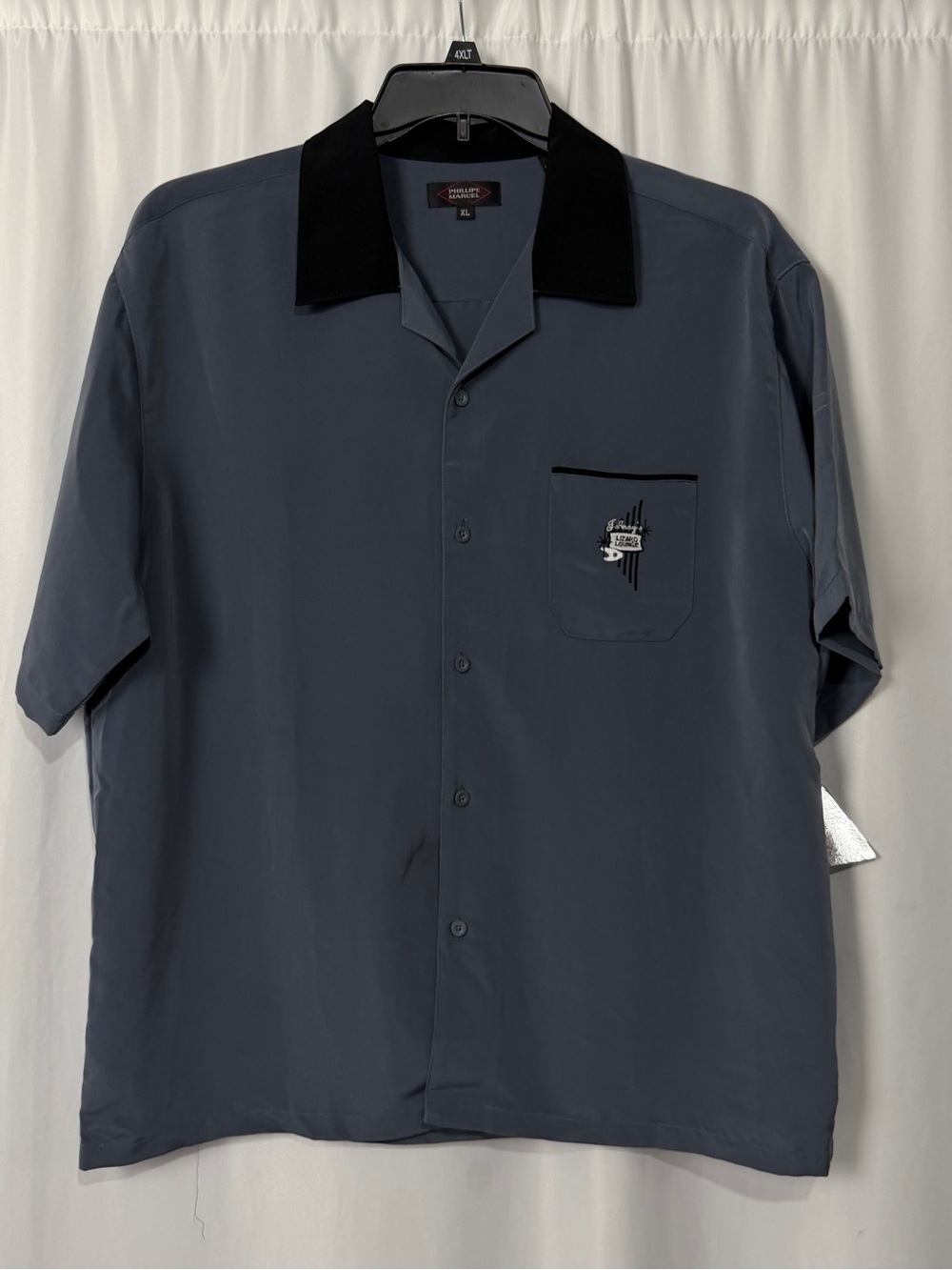 NWT Phillipe Marcel Bowling Shirt Men's Grey Sz XL Retro Vintage Style